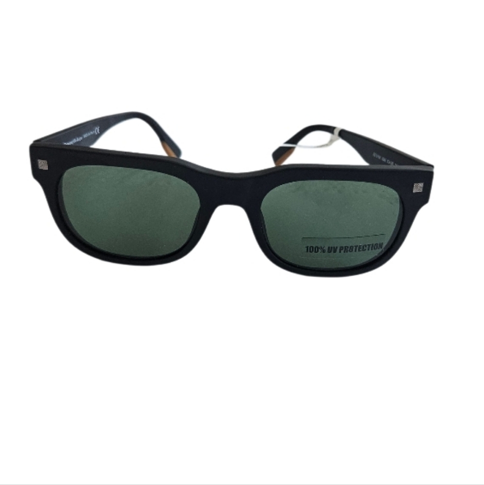Ermenegildo Zegna EZ 0101 Men's Black Frame Sunglasses with Green Lenses - Picture 2 of 12